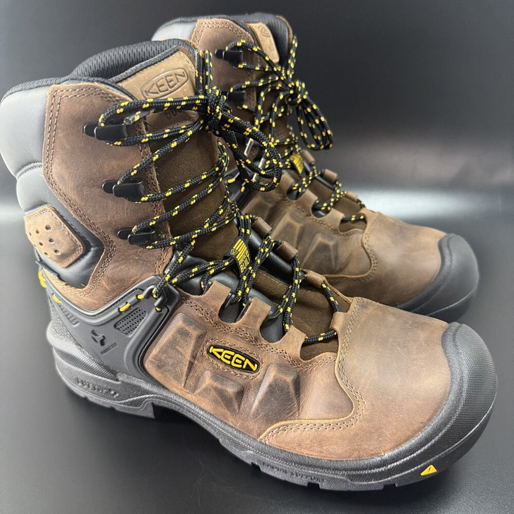KEEN Dover 8” Waterproof Composite Toe Work Boots Mens Dark Earth Black Size 10